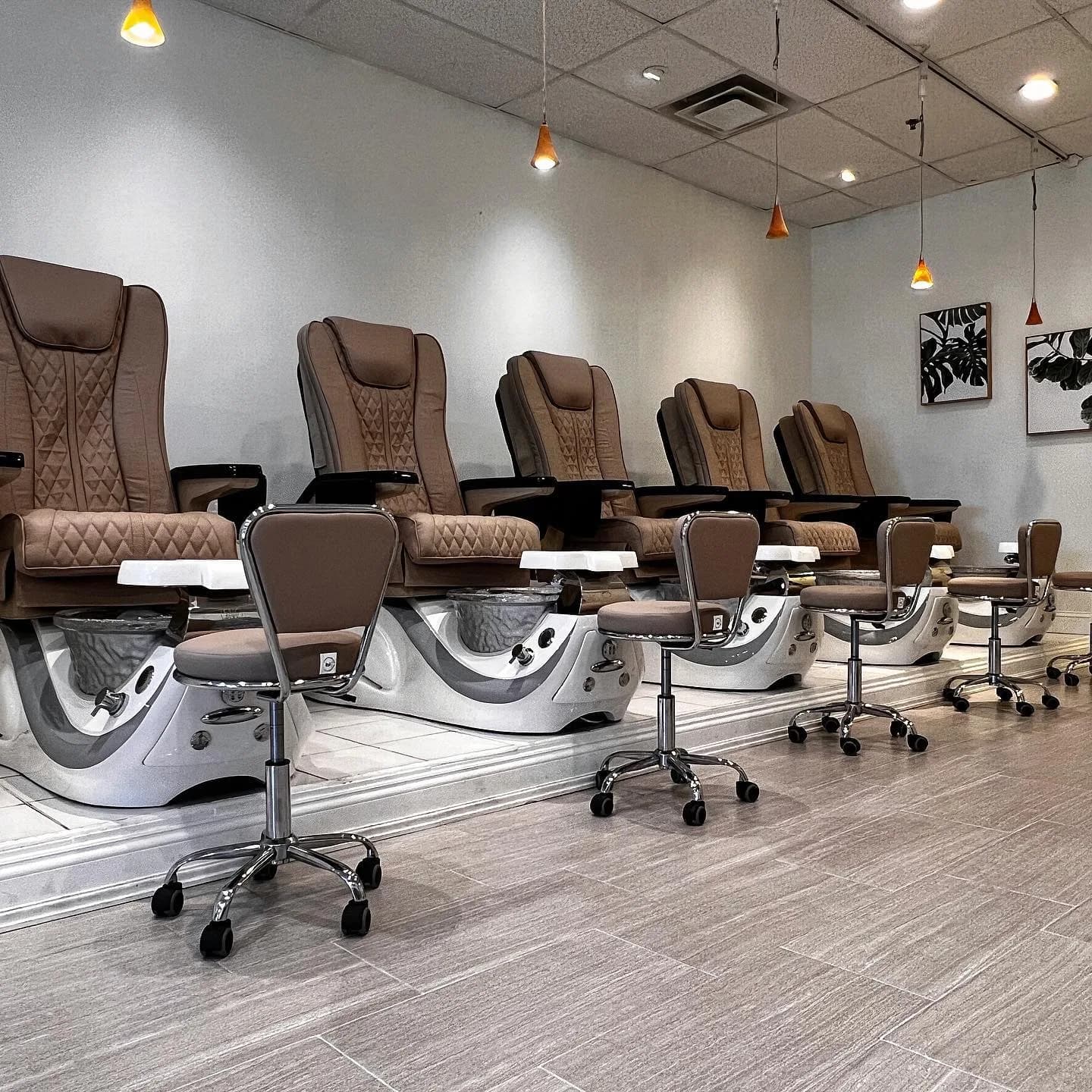 The pedicure lounge at the salon